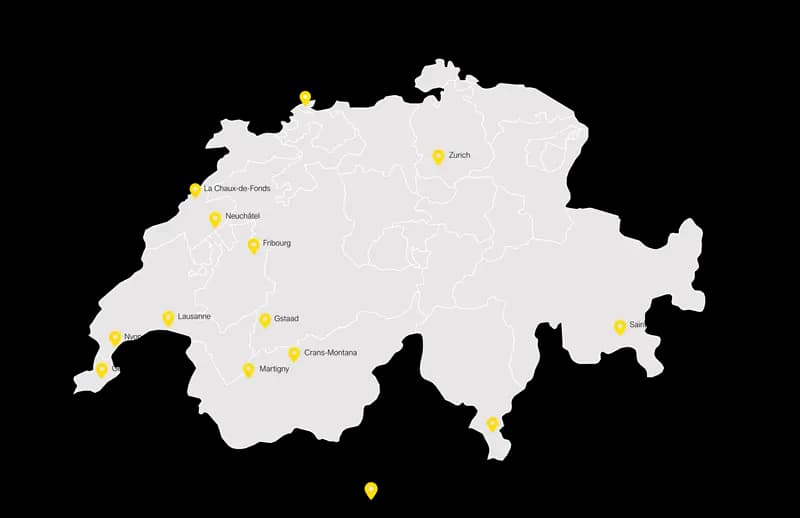 Carte des implantations GPA en Suisse